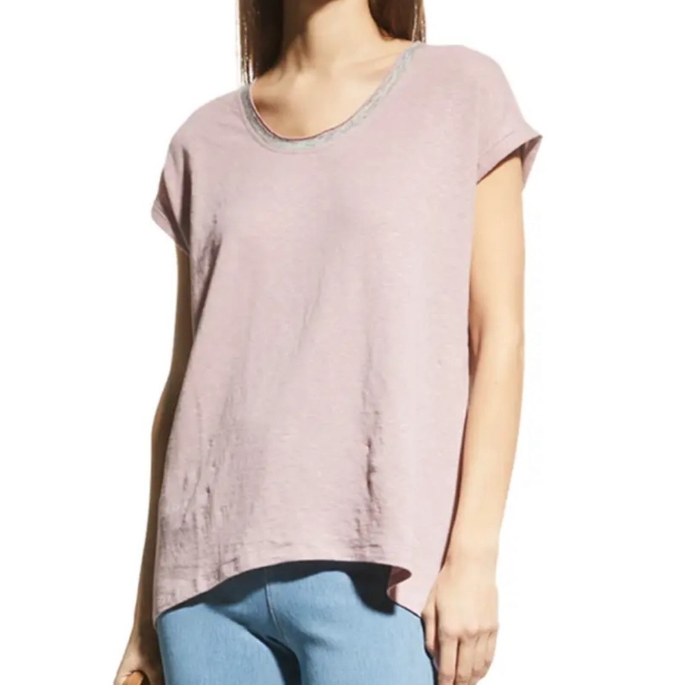 NWT Lysse Classic Scoop-Neck Linen Jersey Tee